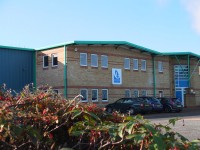Vue des bureaux et laboratoires d'Oxford Lasers au Royaume-Uni à Didcot (près d'Oxford)