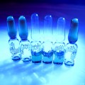 blue glass vials
